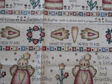 Load image into Gallery viewer, Stitch with Love and Friendship will grow panel 44x 58cm wide 100% cotton.