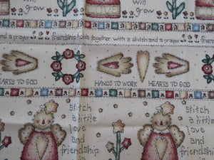 Stitch with Love and Friendship will grow panel 44x 58cm wide 100% cotton.