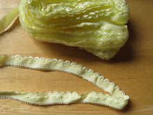 Load image into Gallery viewer, 1m Lemon Yellow Scallop loop Elastic trim 10mm wide- underwear, crafts etc