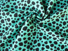 Load image into Gallery viewer, Sale 50% off- 1.5m Green with Black safari spot swinwear and active wear!  75% Nylon and 25% elastane 150 cm
