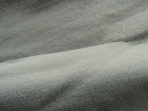Sale- 50% off 1m Judge grey brushed back sweatshirt fabric 38% merino 54% polyester 8% elastane 285g- has dye flaw