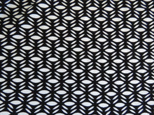 Load image into Gallery viewer, SALE 50% off- 1.5m Black and White geometric print 95% Ecovero viscose and 5% spandex  stretch knit fabric 150cm (Copy) (Copy)