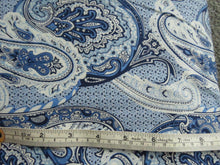 Load image into Gallery viewer, 1.13m Blue and Printed Paisley print 100% combed cotton knit fabric 140cm