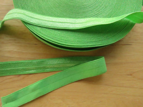 Apple Green 15mm wide fold over elastic foldover FOE- change menu for by metre, 5m or 10m