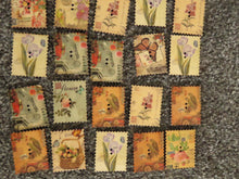 Load image into Gallery viewer, 9 Postage Stamp Paris Floral Vintage Theme 2 holes 35 x 30mm