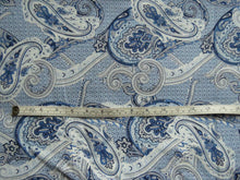 Load image into Gallery viewer, 1.13m Blue and Printed Paisley print 100% combed cotton knit fabric 140cm