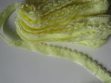 Load image into Gallery viewer, 1m Lemon Yellow Scallop loop Elastic trim 10mm wide- underwear, crafts etc