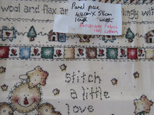 Load image into Gallery viewer, Stitch with Love and Friendship will grow panel 44x 58cm wide 100% cotton.