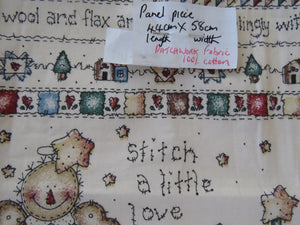 Stitch with Love and Friendship will grow panel 44x 58cm wide 100% cotton.
