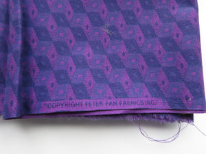 2 pieces Purple Geometric print  100% cotton 30x 50cm, 38cm x 49cm