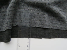 Load image into Gallery viewer, Various lengths- see menu for length and price- Black Dash and Line print on Charcoal grey 250g 100% merino- precut length