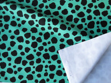 Load image into Gallery viewer, Sale 50% off- 1.5m Green with Black safari spot swinwear and active wear!  75% Nylon and 25% elastane 150 cm