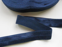 Load image into Gallery viewer, 3.7m 15mm wide Dresden navy Fold over elastic foldover FOE 15mm