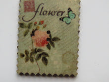 Load image into Gallery viewer, 10 Postage Stamp Paris Floral Vintage Theme 2 holes 35 x 30mm