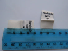 Load image into Gallery viewer, 24 Cream handmade with heart symbol (love) 20x 2cm flag labels