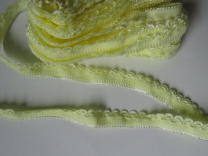 1m Lemon Yellow Scallop loop Elastic trim 10mm wide- underwear, crafts etc