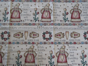 Stitch with Love and Friendship will grow panel 44x 58cm wide 100% cotton.