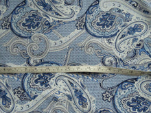 Load image into Gallery viewer, 1.13m Blue and Printed Paisley print 100% combed cotton knit fabric 140cm