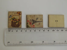 Load image into Gallery viewer, 10 Postage Stamp Paris Floral Vintage Theme 2 holes 35 x 30mm
