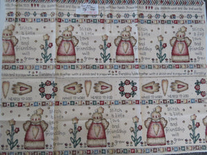 Stitch with Love and Friendship will grow panel 44x 58cm wide 100% cotton.