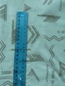 23cm Catford Green Directional print 100% merino jersey knit 180g- precut