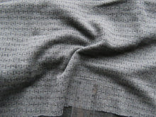 Load image into Gallery viewer, Various lengths- see menu for length and price- Black Dash and Line print on Charcoal grey 250g 100% merino- precut length
