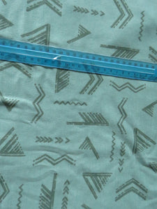 1.7m Catford Green Directional print 100% merino jersey knit 180g- precut