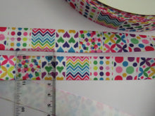 Load image into Gallery viewer, 10m Mixed Pattern Squares Wider 25mm White FOE FoldOver Fold Over Elastic