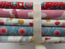 Load image into Gallery viewer, Fairytale Fabric Bundle of 5 Fat Quarters. Mixed prints- 100% cotton. 50 x 52cm per piece