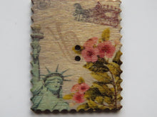 Load image into Gallery viewer, 10 Postage Stamp Paris Floral Vintage Theme 2 holes 35 x 30mm