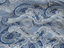 Load image into Gallery viewer, 2m Blue and Printed Paisley print 100% combed cotton knit 140cm