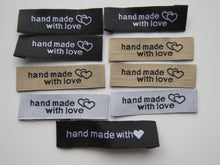 Load image into Gallery viewer, 9 Mixed Colour Hand made with Love labels as per photo
