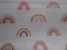 Load image into Gallery viewer, 2m Rainbows on white  100% organic cotton jersey knit 112cm