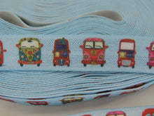 Load image into Gallery viewer, 1m Camper Vans Blue FOE 15mm FoldOver Elastic Fold over