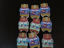 Load image into Gallery viewer, 12 Large bear buttons 35mm high x 23mm wide approx.