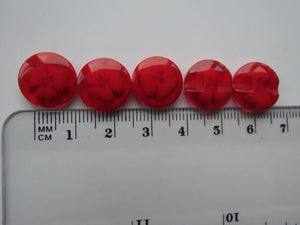 5 dark Pink See through buttons with a single flower 14mm resin shank buttons