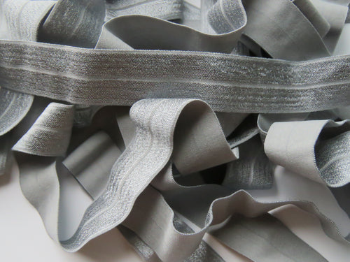 4.5m Metal Grey WIDER 25mm fold over elastic FOE foldover elastic