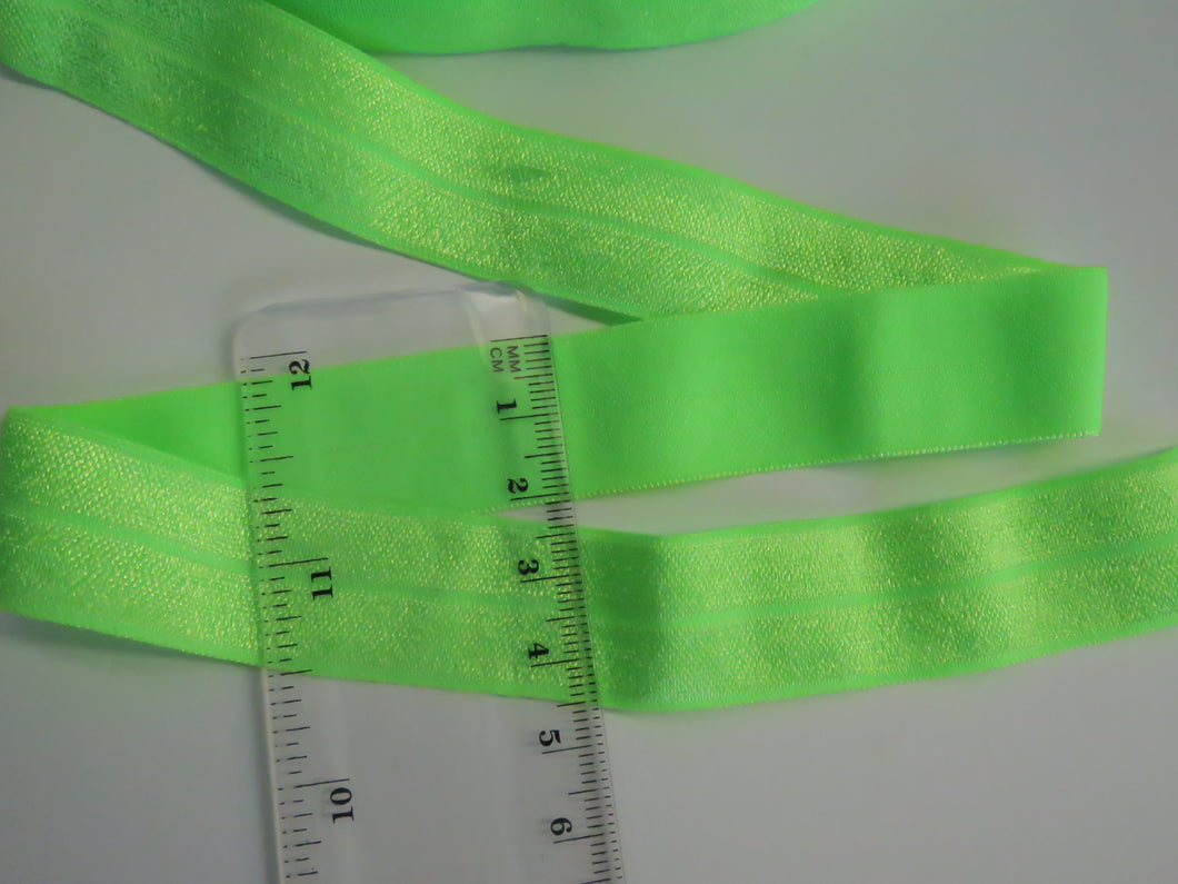 5m Neon Green 20mm Fold over elastic FOE elastic Foldover