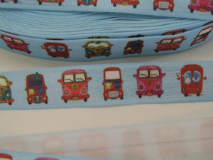 9.5m Camper Vans Blue FOE 15mm FoldOver Elastic Fold over