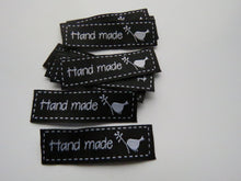 Load image into Gallery viewer, 10 Black Hand made and bird with Twig Labels 50x 15mm