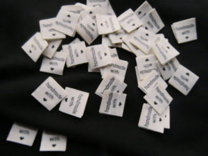 24 Cream handmade with heart symbol (love) 20x 2cm flag labels