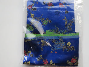 26cm Royal Blue Chinese brocade fabric remnant 60cm wide