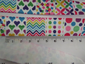 10m Mixed Pattern Squares Wider 25mm White FOE FoldOver Fold Over Elastic