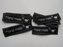 Load image into Gallery viewer, 10 Black Hand made and bird with Twig Labels 50x 15mm