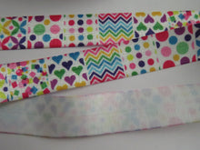 Load image into Gallery viewer, 10m Mixed Pattern Squares Wider 25mm White FOE FoldOver Fold Over Elastic