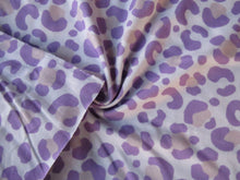 Load image into Gallery viewer, SALE 50% off- 1.5m Purple and White print 100% cotton jersey knit fabric 120cm