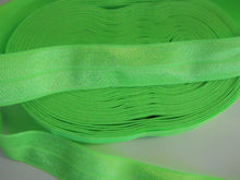 Load image into Gallery viewer, 5m Neon Green 20mm Fold over elastic FOE elastic Foldover