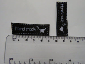 10  Blue Hand made and bird with Twig Labels 50x 15mm
