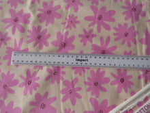 Load image into Gallery viewer, 1.35m Dark Pink flower on pale pink background organic cotton spandex jersey knit 150cm