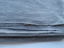 Load image into Gallery viewer, Offcut 27cm L x 150cm wide Vinter Light Grey Marl 100% merino jersey knit fabric 165g